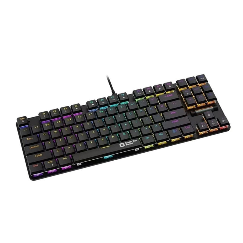 Canyon CND-SKB50-US Wired Keyboard – Durable, Comfortable, and Responsive for Everyday Use, RGB wired compact