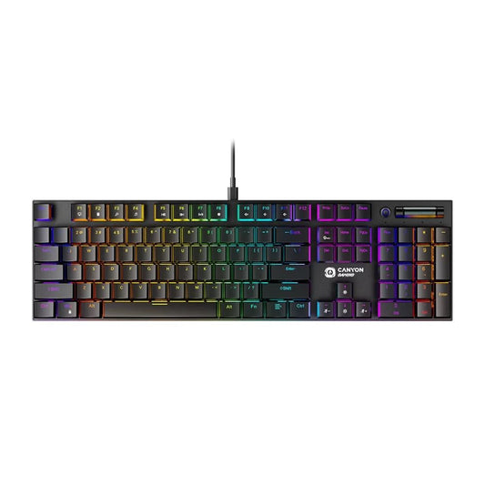 CANYON Cometstrike GK-55 EN Wired Keyboard – Mechanical, RGB Backlighting, Gaming Performance, top-down RGB layout