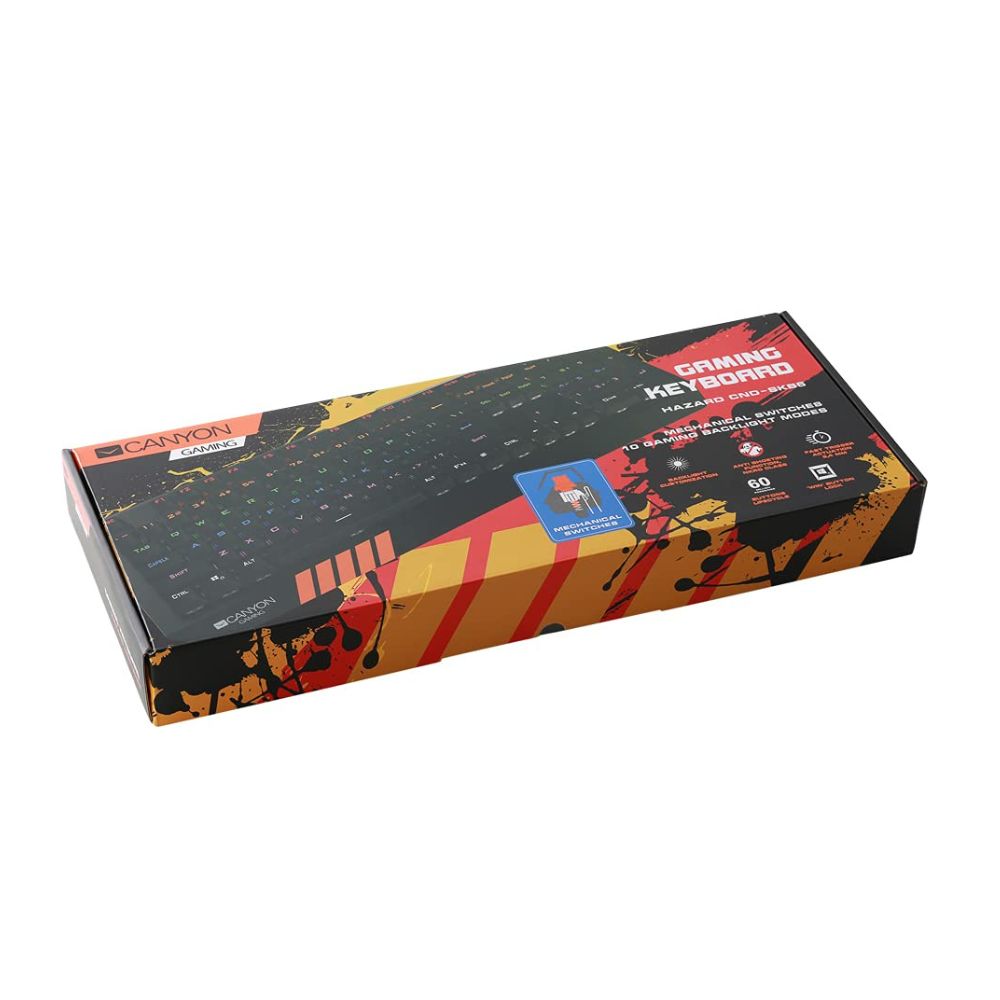 Canyon CND-SKB6-US Hazard USB Keyboard – Durable, Responsive, and Comfortable for Everyday Use, boxed retail packaging