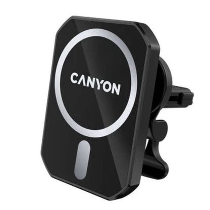 Canyon CM-15 Magnetic Car Holder with Wireless Charging – For iPhone 12/13, 15W, Black (CNE-CCA15B01) black vent mount