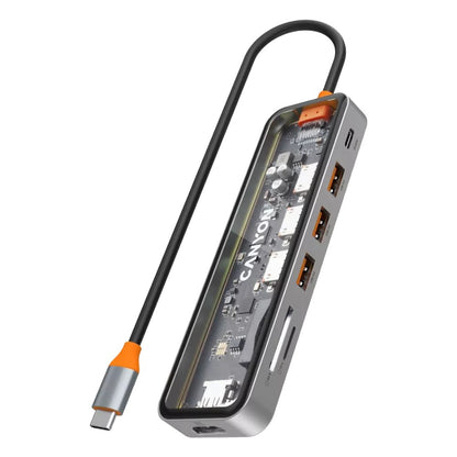 Canyon 7-Port USB-C Hub DS-13 – 4K HDMI, USB 3.0, SD/TF, PD 100W, Ethernet, Slim Aluminum Dock