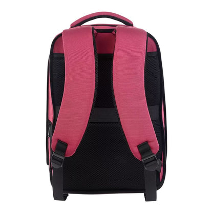 Durable 15.6" Laptop Backpack – Water-Resistant, Lightweight, 12kg Max Load – Red Polyester backpack back view with padded straps