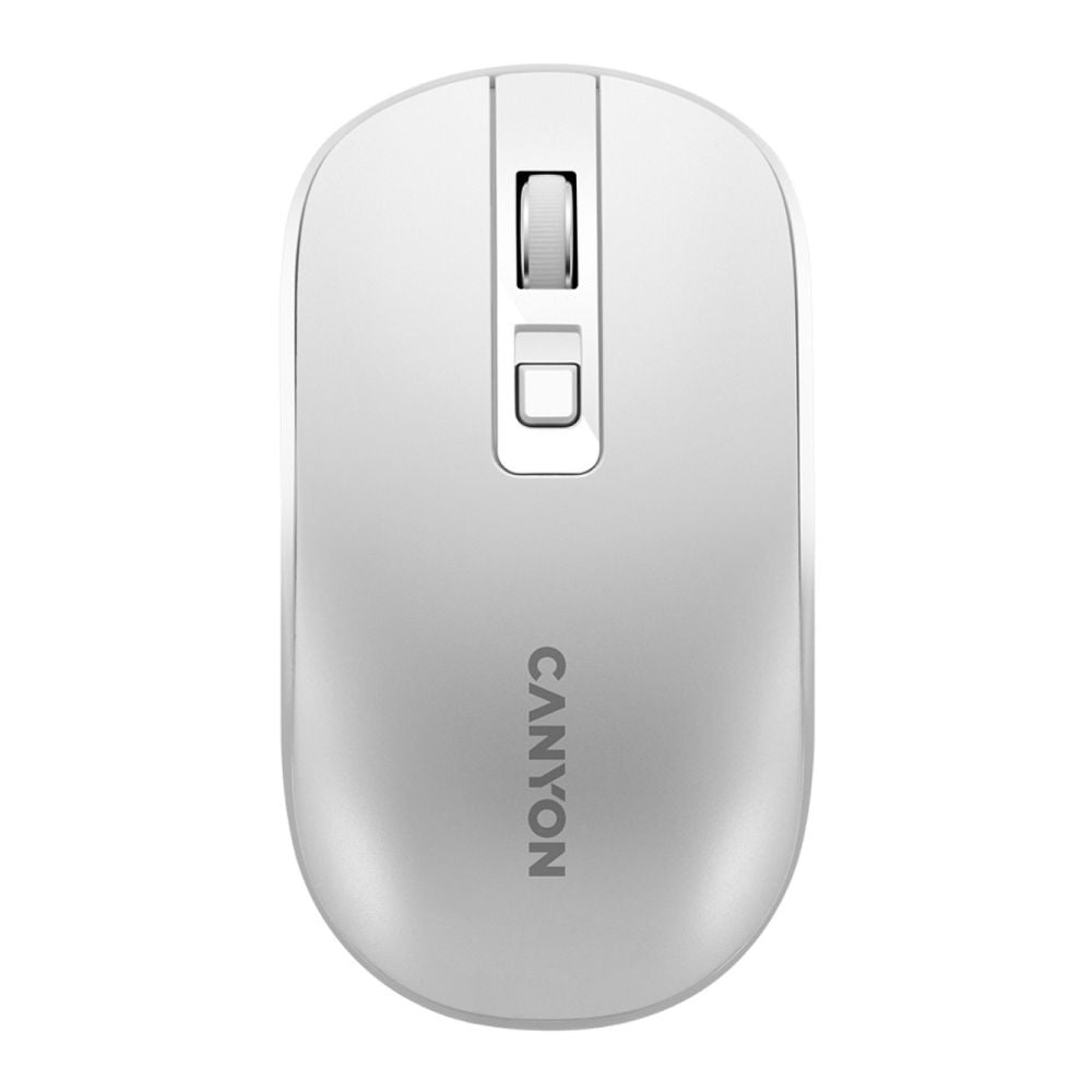 CANYON MW-18 Wireless Mouse with Rechargeable Battery – Pearl White | CNS-CMSW18PW sleek top view