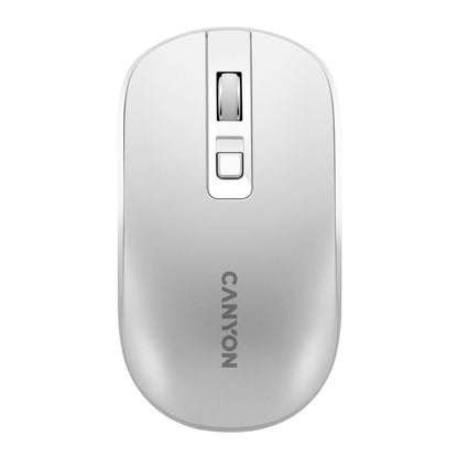 CANYON MW-18 Wireless Mouse with Rechargeable Battery – Pearl White | CNS-CMSW18PW sleek top view