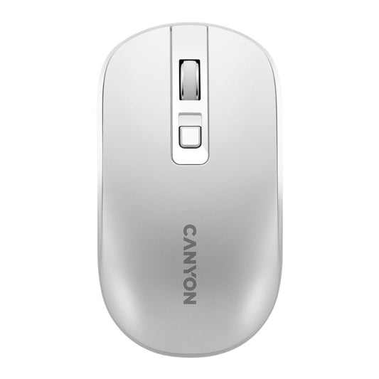 CANYON MW-18 Wireless Mouse with Rechargeable Battery – Pearl White | CNS-CMSW18PW sleek top view