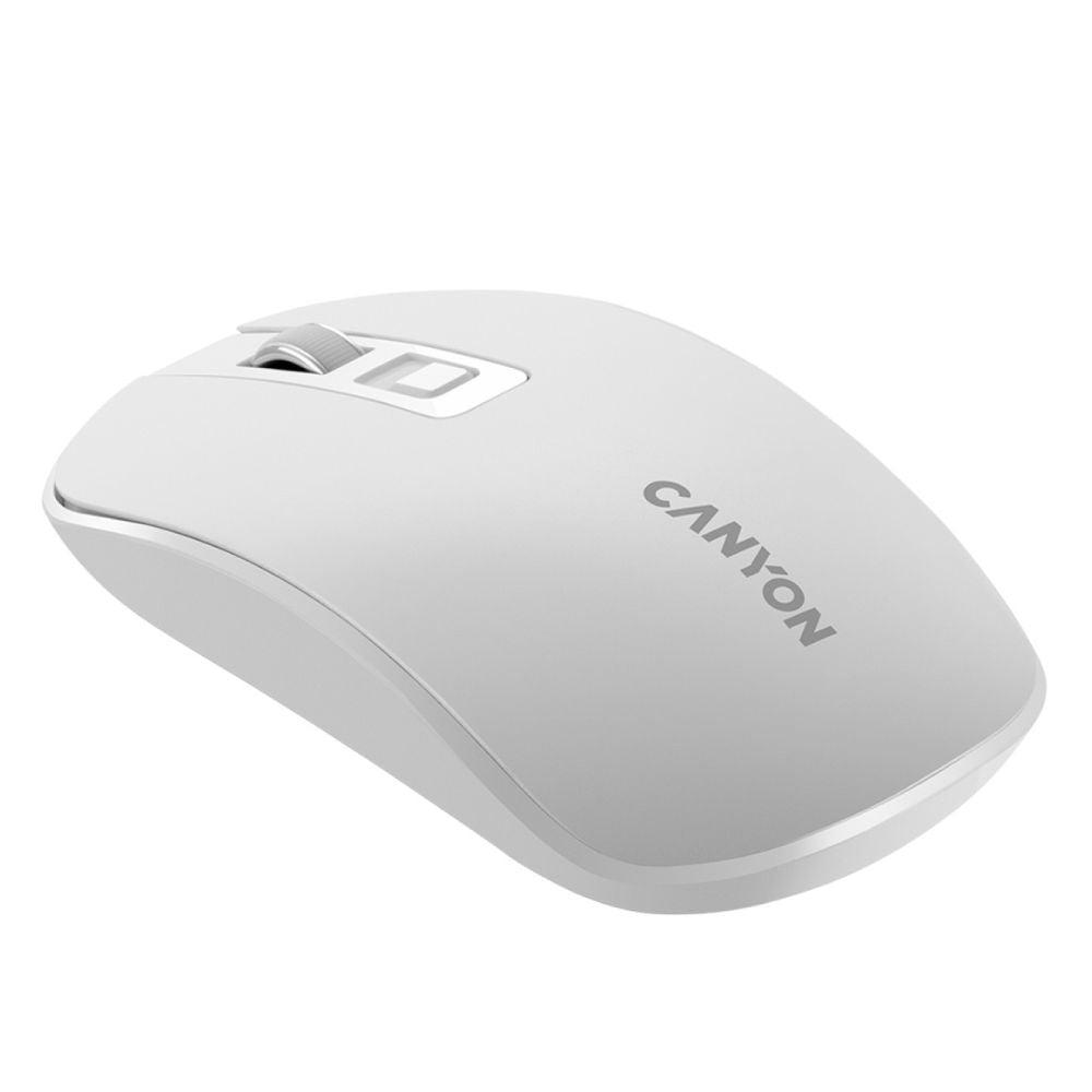CANYON MW-18 Wireless Mouse with Rechargeable Battery – Pearl White | CNS-CMSW18PW compact ergonomic design