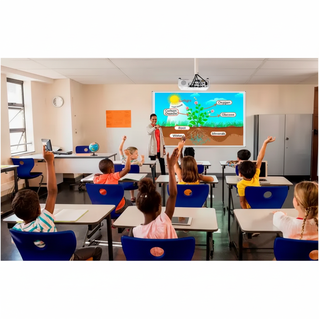 Epson EB-X49 projector highlighting network and wireless capability