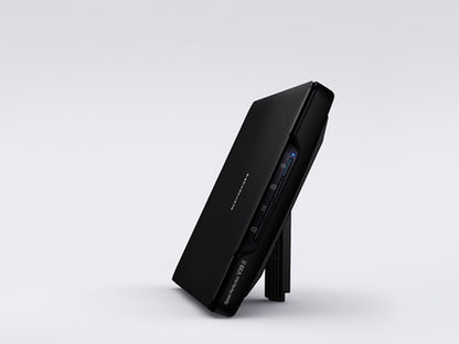 Epson Perfection V39II Photo and document scanner positioned elegantly, ideal for home and office scanning needs.