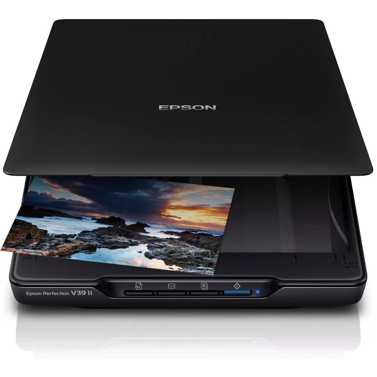 Epson Perfection V39II Photo and document scanner showcasing exceptional scanning quality for home and office use.