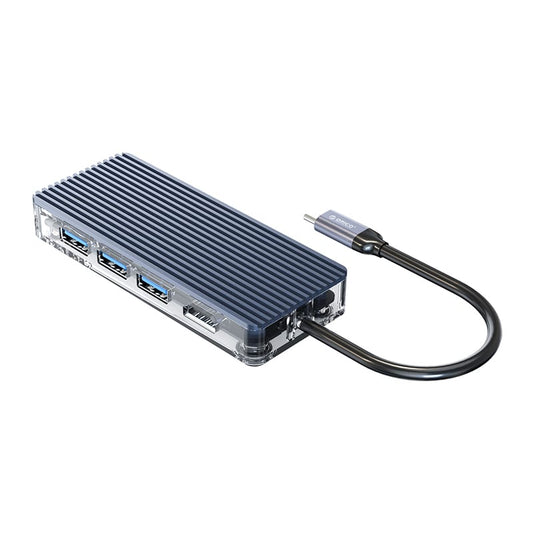 ORICO 8 PORT TYPE-C TRANSPARENT HUB - GR