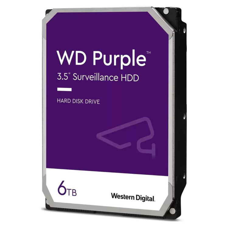 WD Purple 6TB 3.5" SATA Surveillance HDD – WD64PURZ – product view