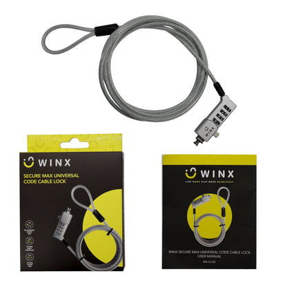 Secure your laptop with the WINX Secure Max Universal Code Cable Lock – Anti-Theft Protection for Laptops.