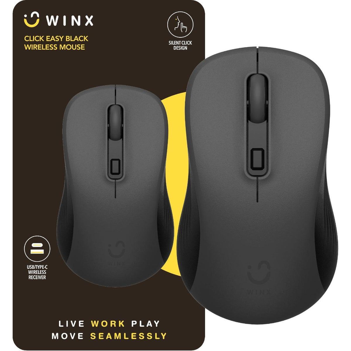 WINX CLICK Easy 1600DPI 2.4GHz Wireless Mouse - Black