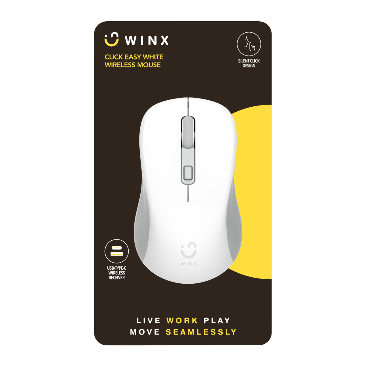 WINX CLICK Easy 1600DPI 2.4GHz Wireless Mouse - White