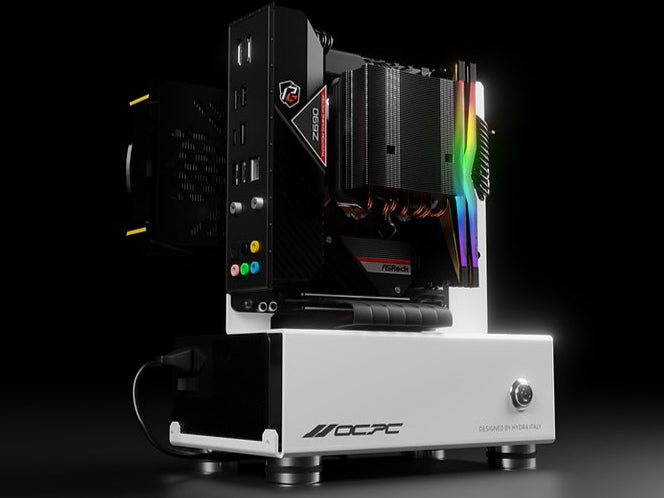 Sleek White Mini ii ITX Case (No PSU) - OC-CS-HYM2-ITX-WH, designed for enthusiasts with power and aesthetics in mind.