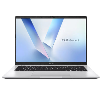 Silver ASUS Vivobook laptop on a white background