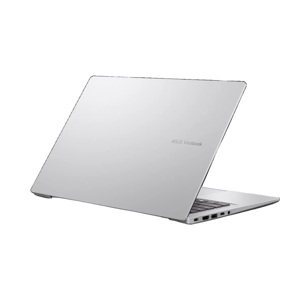 Silver ASUS laptop on a white background