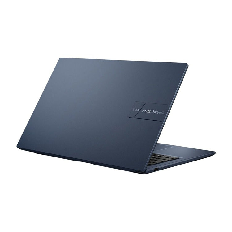 A dark navy blue ASUS Medix laptop shown open at an angle against a solid white background, displaying the inner lid with the ASUS Medix logo and a portion of the keyboard.