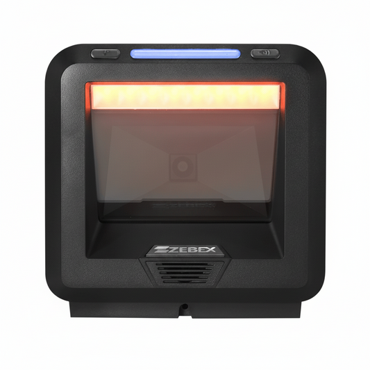 Zebex Z-8182U vertical scanner front view.

