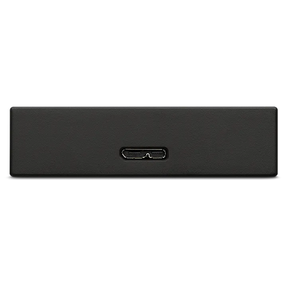 Seagate One Touch 5 TB Portable HDD – Black offers secure storage with USB 3.2 Gen 1 and AES-256 Encryption.