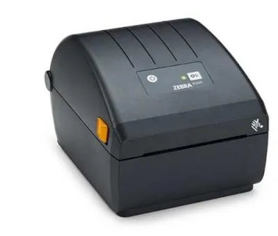 Direct Thermal Printer ZD230 by Zebra features 203 dpi, USB, Ethernet, and EU/UK power cords for efficient label printing.
