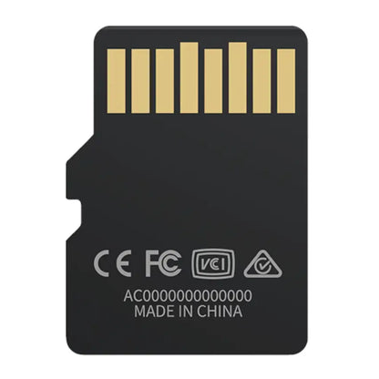 Black microSD card with gold contacts on a white background