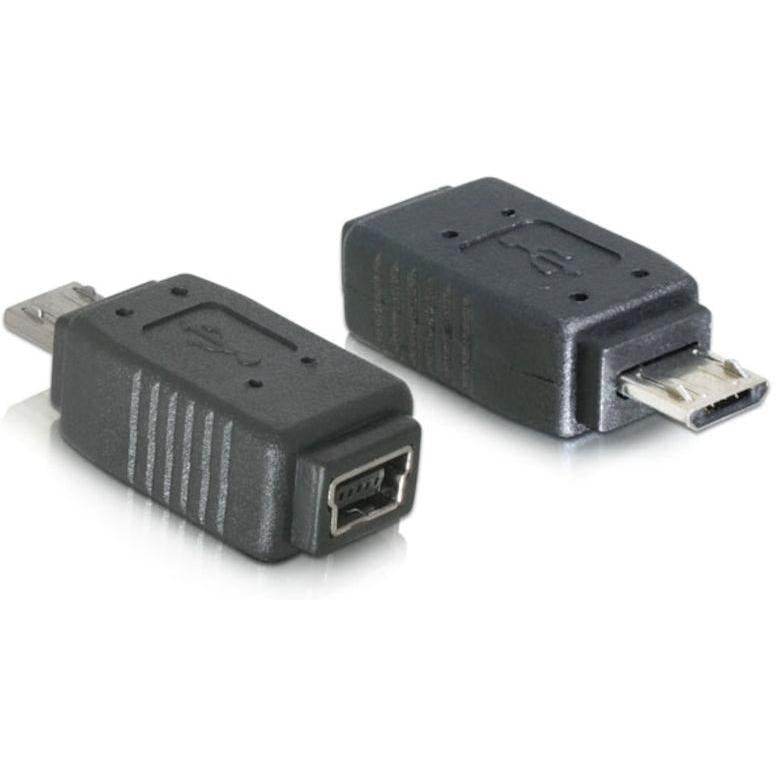 Two USB connectors, one with a micro USB port and the other with a standard USB port, on a white background.