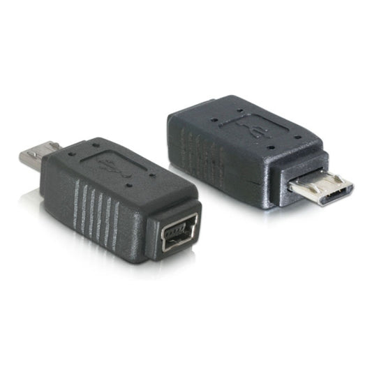 Two USB connectors, one with a micro USB port and the other with a standard USB port, on a white background.