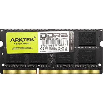 Upgrade your laptop with Arktek AKD3S8N1600 8 GB DDR3 1600 MHz SO-DIMM for reliable and fast performance.