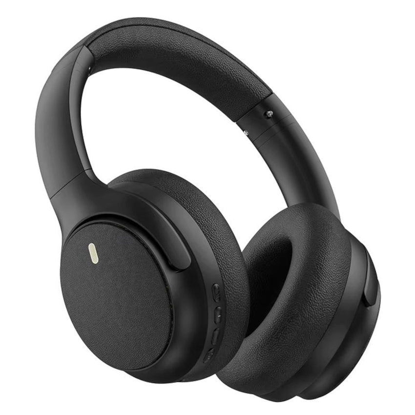 Black over-ear headphones on a white background