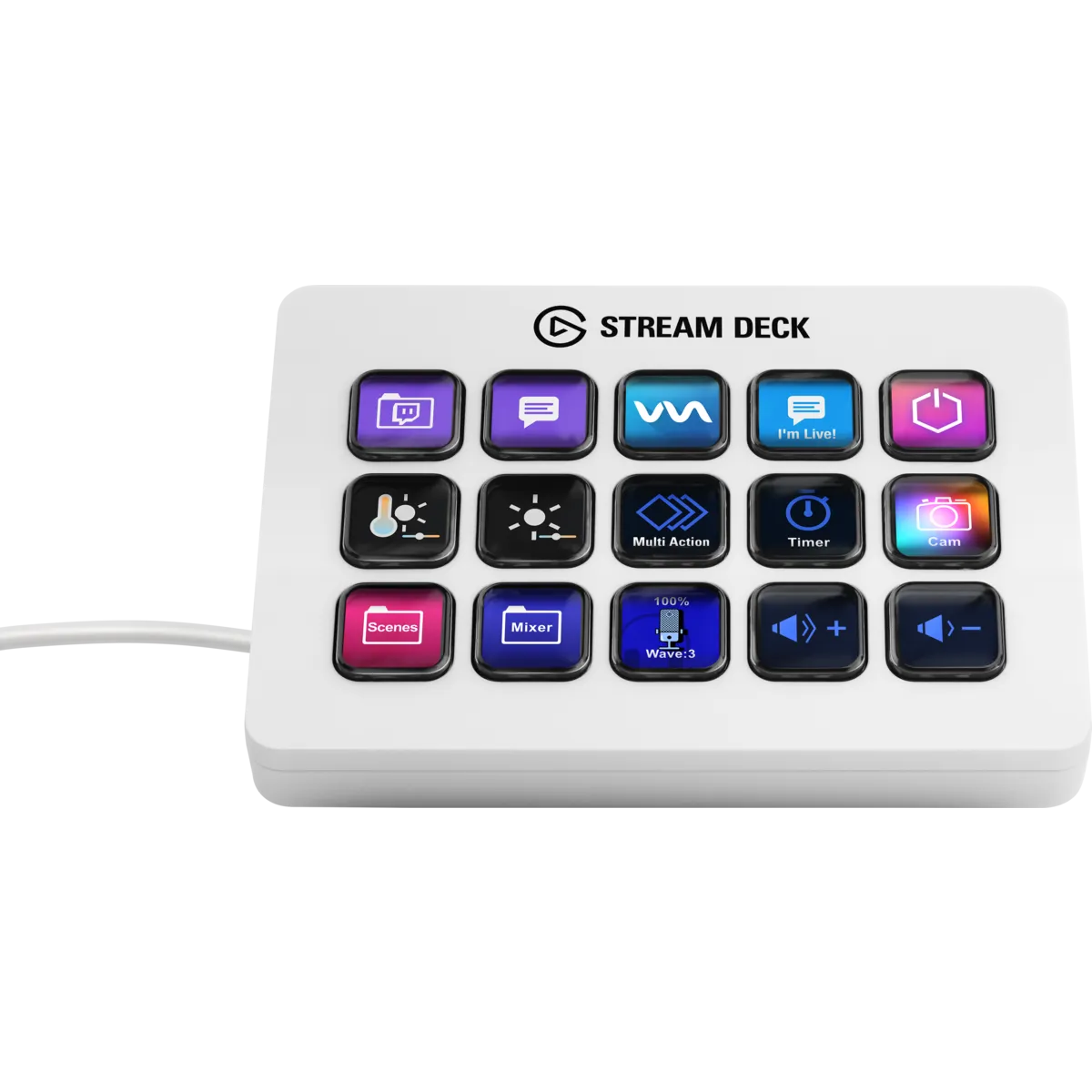 Elgato Stream Deck MK.2 - Tactile Control Interface; 15 Customizable LCD Keys - White
