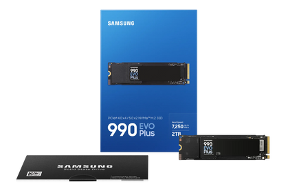 SAMSUNG MZ-V9S2T0BW 990 EVO Plus 2TB NVMe SSD - Read Speed up to 7250 MB/s; Write Speed to up 6300 MB/s; Random Read up to 1 000