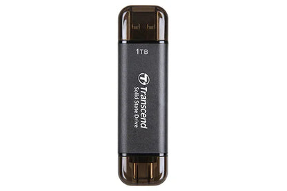 TRANSCEND 512 GB ESD310C USB3.2 TYPE A & C (USB 10Gbps) OTG COMPACT PORTABLE SSD  - Read 1050MB/s Write 950 MB/s - Black