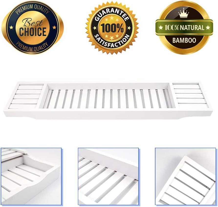 BAMBOO BATH CADDY-WHITE