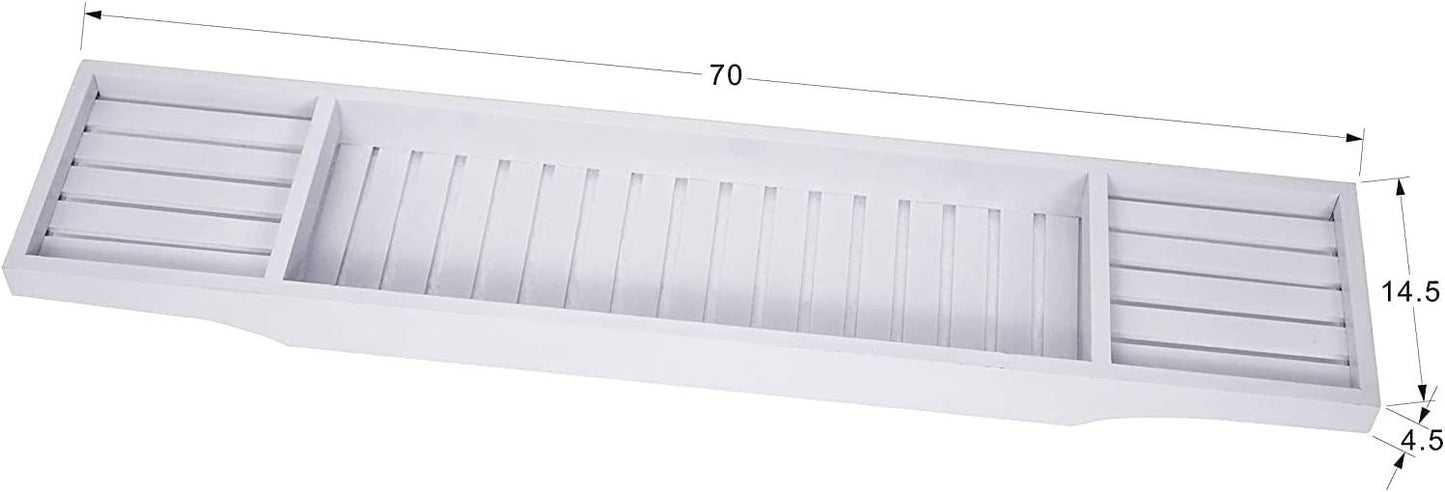 BAMBOO BATH CADDY-WHITE