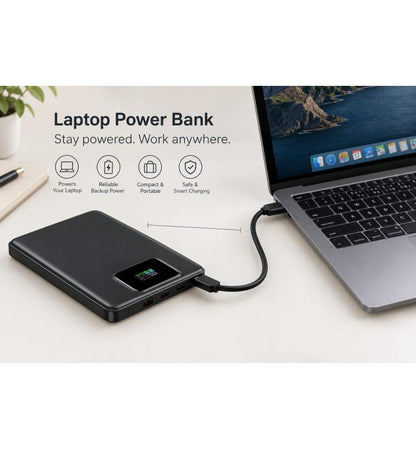 BELJ 20000mAh 100W USB-C PD Laptop Power Bank – Black