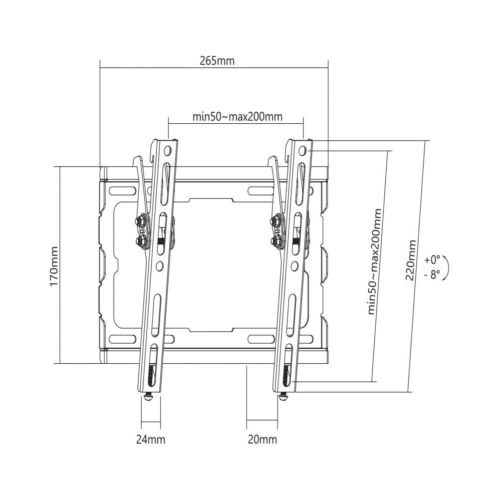Brateck 23 - 43" Low-Profile Tilt TV Wall Mount Bracket