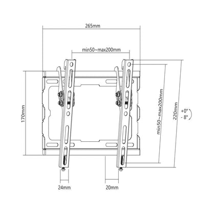 Brateck 23 - 43" Low-Profile Tilt TV Wall Mount Bracket