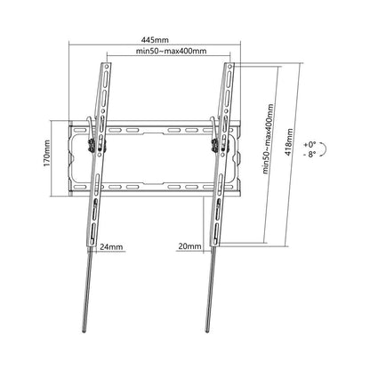 Bratech 32 - 70" Low-Profile Tilt TV Wall Mount Bracket