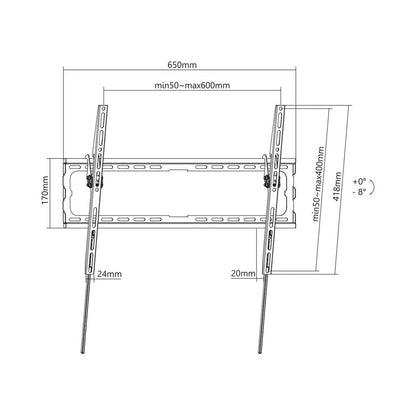 Brateck 37 - 80" Low-Profile Tilt TV Wall Mount Bracket