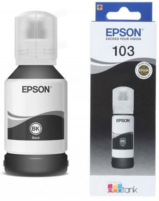 Epson 103 EcoTank Black ink bottle (65 ml). 4500 pages @ 5% coverage