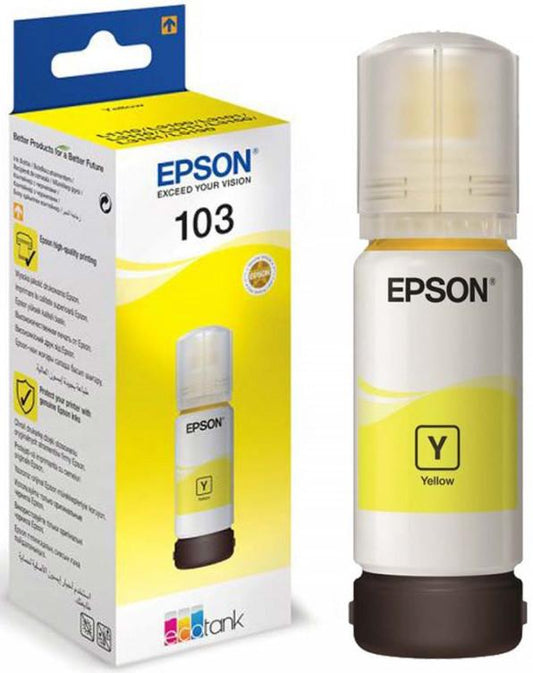 Epson 103 Ecotank Yellow ink bottle. 7500 pages @ 5% coverage. .