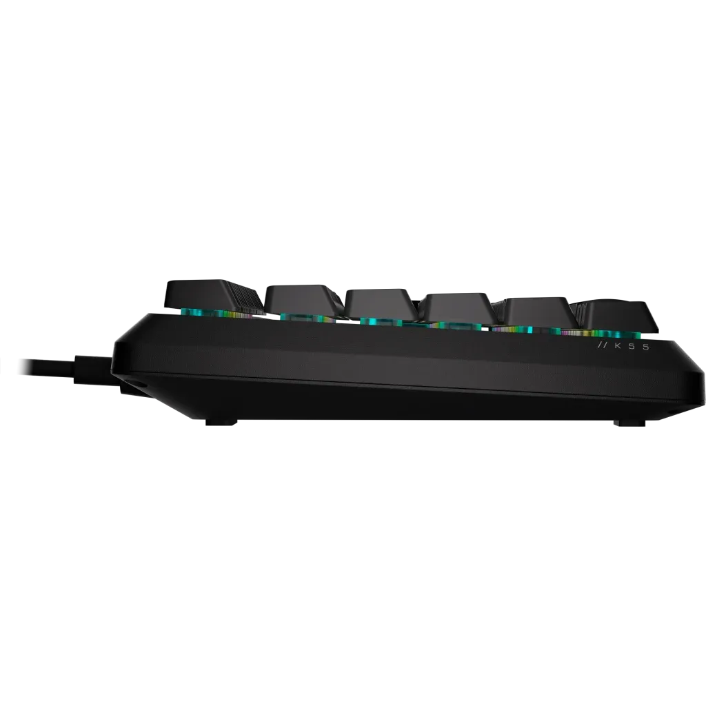 Corsair K55 Core Gaming Keyboard; Backlit Zoned RGB LED; Rubberdome