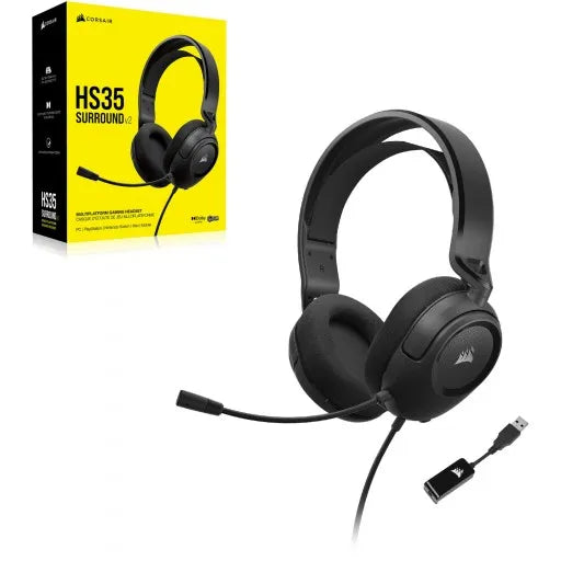 HS35 Surround v2 Carbon Gaming Headset; Universal 3.5mm connectivity; Dolby Audio® 7.1 Surround Sound via USB