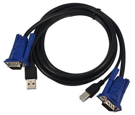 USB KVM CABLE - VGA + USB(A TO B) 1MTR