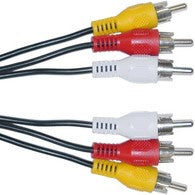 Microworld 3RCA Male to Male Cable 5.0m for DVD Players and TVs