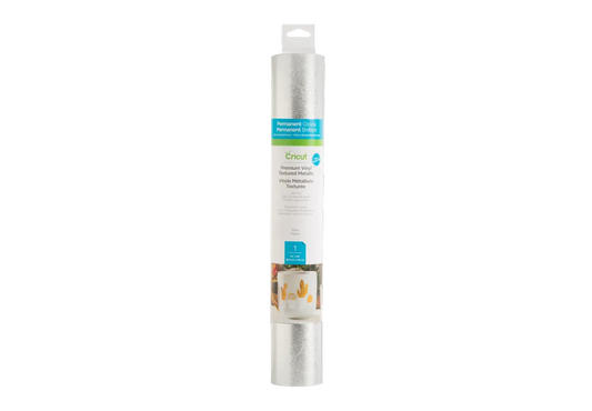 2005227 - Cricut Premium Vinyl Permanent 30.5x122cm (Textured Metallic Vinyl Silver)