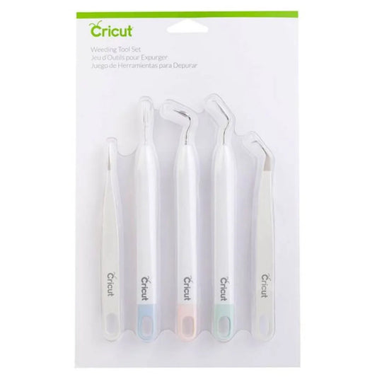 2004233 - Cricut Weeding Tool Set Includes Fine Tweezers; Hook Tweezers; Weeder; Piercing Tool; and Hook Weeder