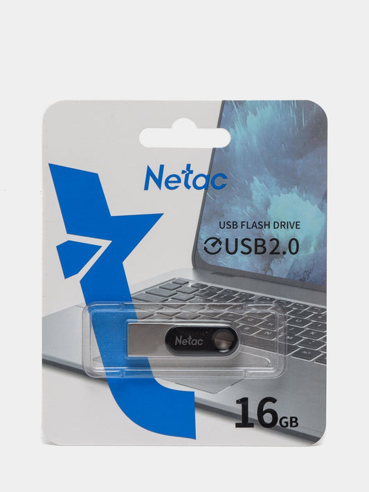 NETAC 16GB USB 2.0 Flash Drive – High-Speed Data Storage Pen Drive for PC, Laptop, Car, and More in packaging.