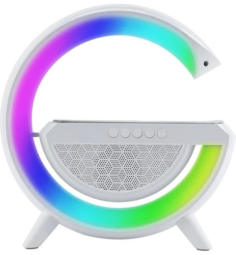 Sleek MicroWorld 3-in-1 LED Light, FM Radio & Wireless Charger adds style and function to any bedside or office space.